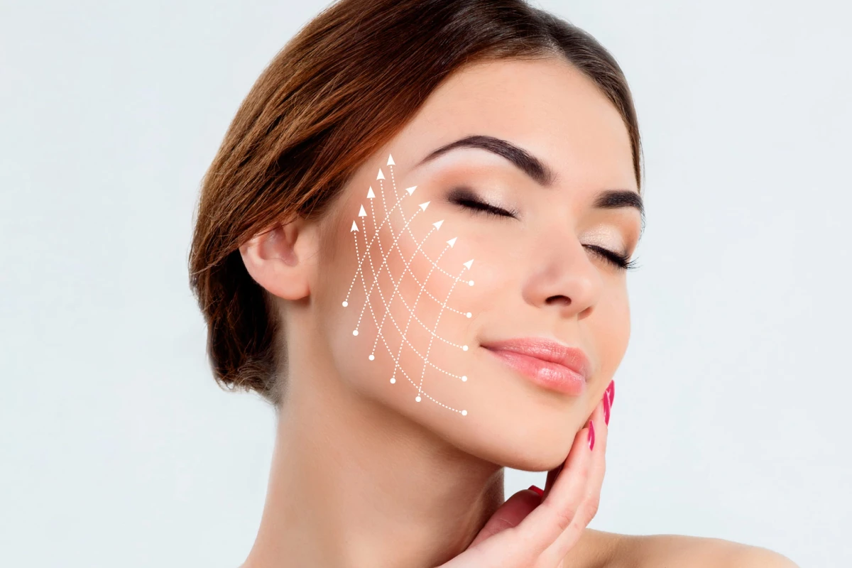 Woman showing smooth, lifted facial contours after PDO Threads treatment in Katy,